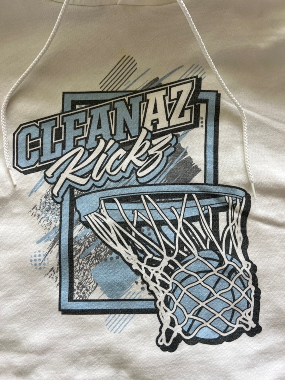 Champion White Eco Authentic Hoodie with Small Blue Logo